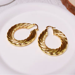 Copper Eardrop Retro Big Circle Earrings