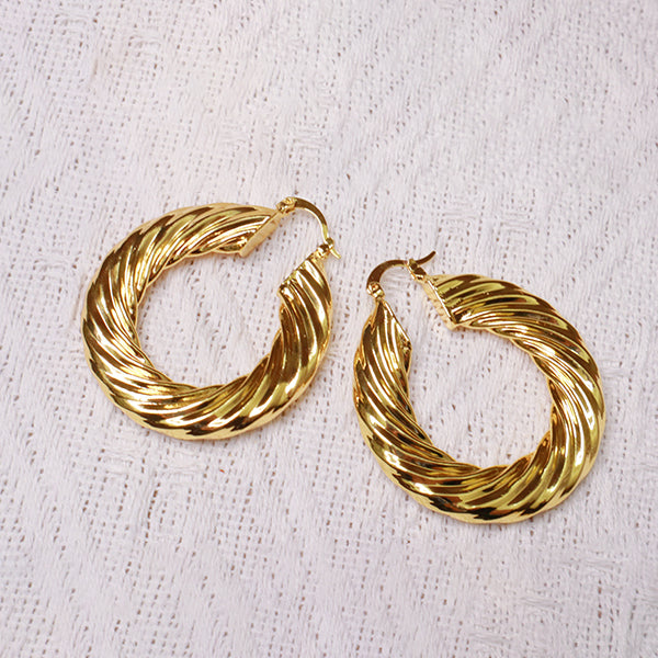 Copper Eardrop Retro Big Circle Earrings