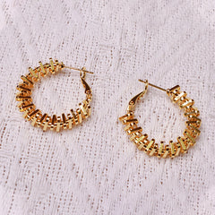 Wholesale Gold 'Rock' Hoops Earrings