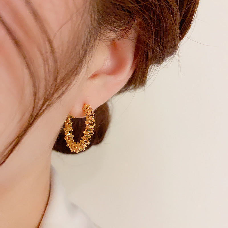 Wholesale Gold 'Rock' Hoops Earrings