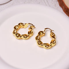 Wholesale Fashion Twisted Hoops Earrings