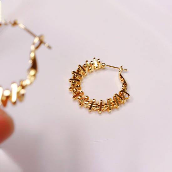 Wholesale Gold 'Rock' Hoops Earrings